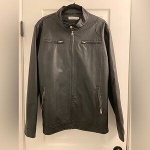 Source Unknown Black Leather Bomber Jacket